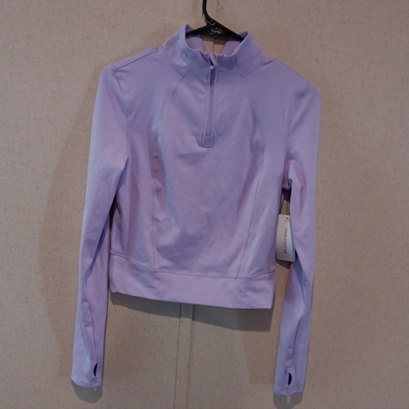Yogalicious Lux  Purple Fitted High Low Polo Sweatshirt New With Tag $98 - Picture 1 of 5